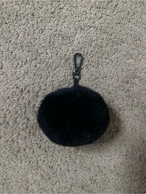Black Faux Fur Pom Bag Charm